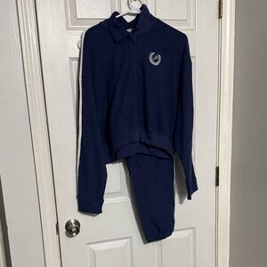 Navy Blue Long Sleeve and Pants Set